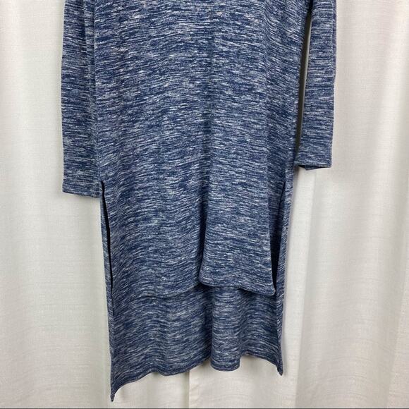 Soft Surroundings Blue Space Dye Long Sleeve Hi-Lo Sweater Dress Sz.S - Picture 4 of 14